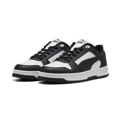 Sneaker PUMA "REBOUND SLAM LO", Herren, Gr. 46, Textil, schwarz-weiß (puma schwarz, puma weiß), Synthetik, Schuhe Sneaker