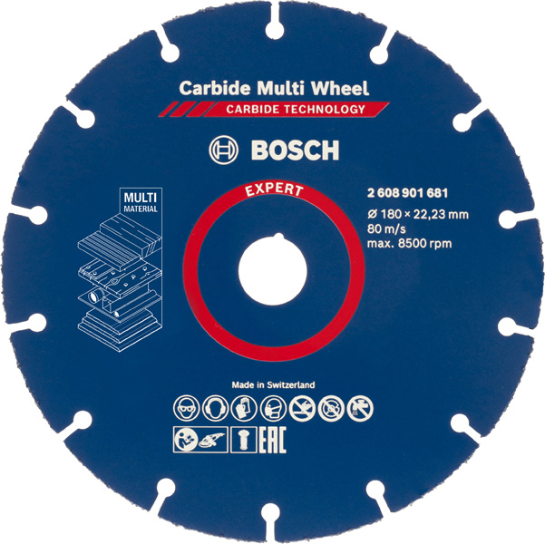 Bosch EXPERT Carbide Multi Wheel Trennscheibe, 180 mm, 22,23 mm 2608901681