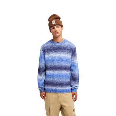 Strickpullover QUIKSILVER "Lima Hairy", Herren, Gr. S, blau (schwarz denim gradient), Obermaterial: 51% Modacryl, 40% Nylon, 9% Wolle., Pullover Strickpullover