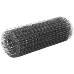 vidaXL Drahtzaun Stahl mit PVC-Beschichtung 10x0,5 m Grau