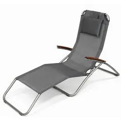 Leco Sonnenliege / Kippliege "Elegance",silbergrau,177 x 65 x 109/80 cm (L x B x H)