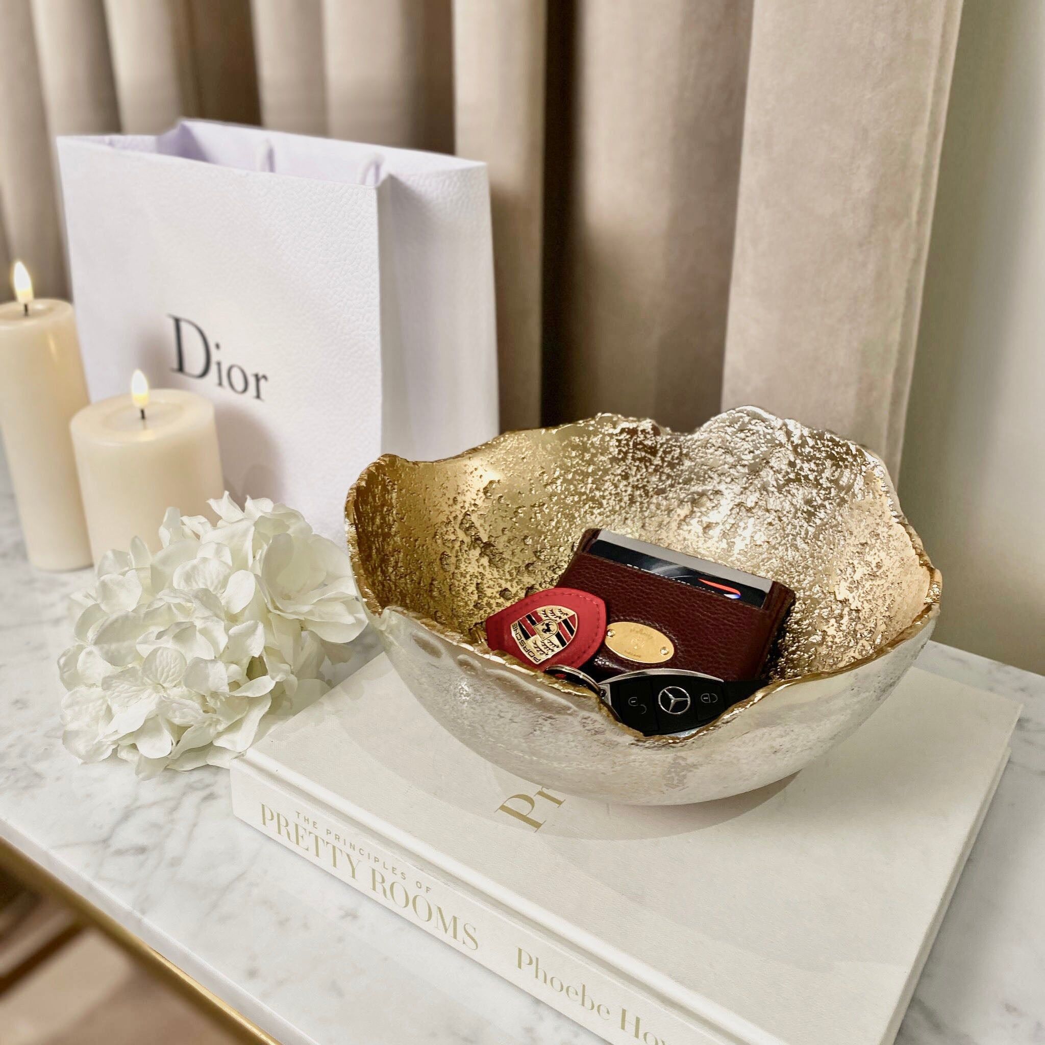 Forna Two Toned Silver & Gold Abstract Bowl