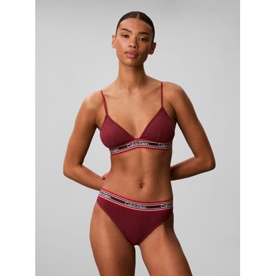 Triangel-BH "LIGHTLY LINED TRIANGLE", Damen, Gr. XS (34), N-Gr, rot (established rot), Jersey, Obermaterial: 53% Baumwolle, 35% Modal, 12% Elasthan, CALVIN KLEIN UNDERWEAR, unifarben, körpernah, BHs Triangel-BH, mit CK-Logo am Bund