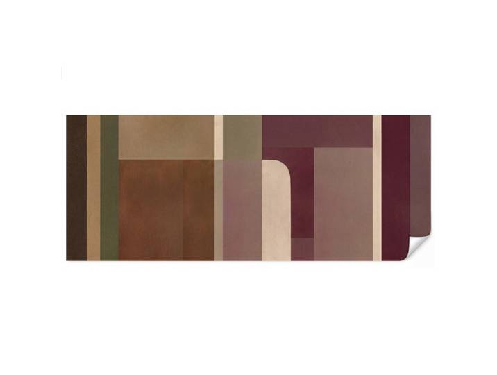 OnlyWow Tapete - Unis - Abstrakt - Bordeaux - Linien - 500x200 cm, Mehrfarbig, Papier, Rechteckig, 500x200 cm, Tapeten & Wandverkleidungen, Vliestapeten