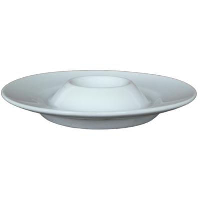Eierbecher VAN WELL "Trend", weiß, B:13cm H:3cm, Porzellan, Eierbecher, mit Ablage, spülmaschinenfest und mikrowellengeeignet, Porzellan