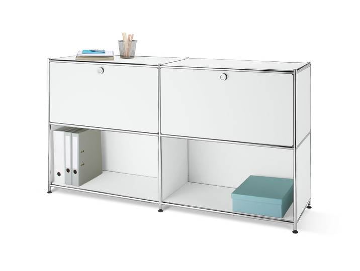 Tchibo - Sideboard Metall »Cn3« mit versetzbaren Klappenfächern - 152x40x82,5cm - chrom -