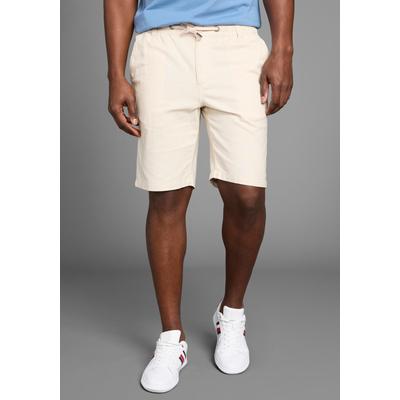 Bermudas DELMAO "aus Leinen", Herren, Gr. M, N-Gr, beige (sand), Web, Obermaterial: 55% Leinen, 45% Baumwolle, Leinenoptik, bequem kniefrei, Hosen Bermudas, Lässige Bermudas
