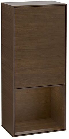 Villeroy und Boch Finion Seitenschrank F540GNGN 41,8x93,6x27cm, links, Regal unten Walnut veneer, Walnut veneer