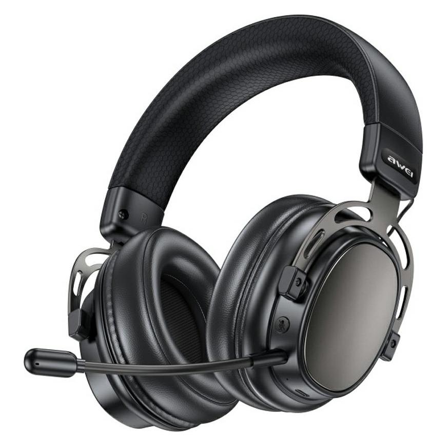 Awei Słuchawki nauszne bezprzewodowe AT36 Bluetooth 5.4 z mikrofonem czarne (48 h, Kabellos) (Awe000329)