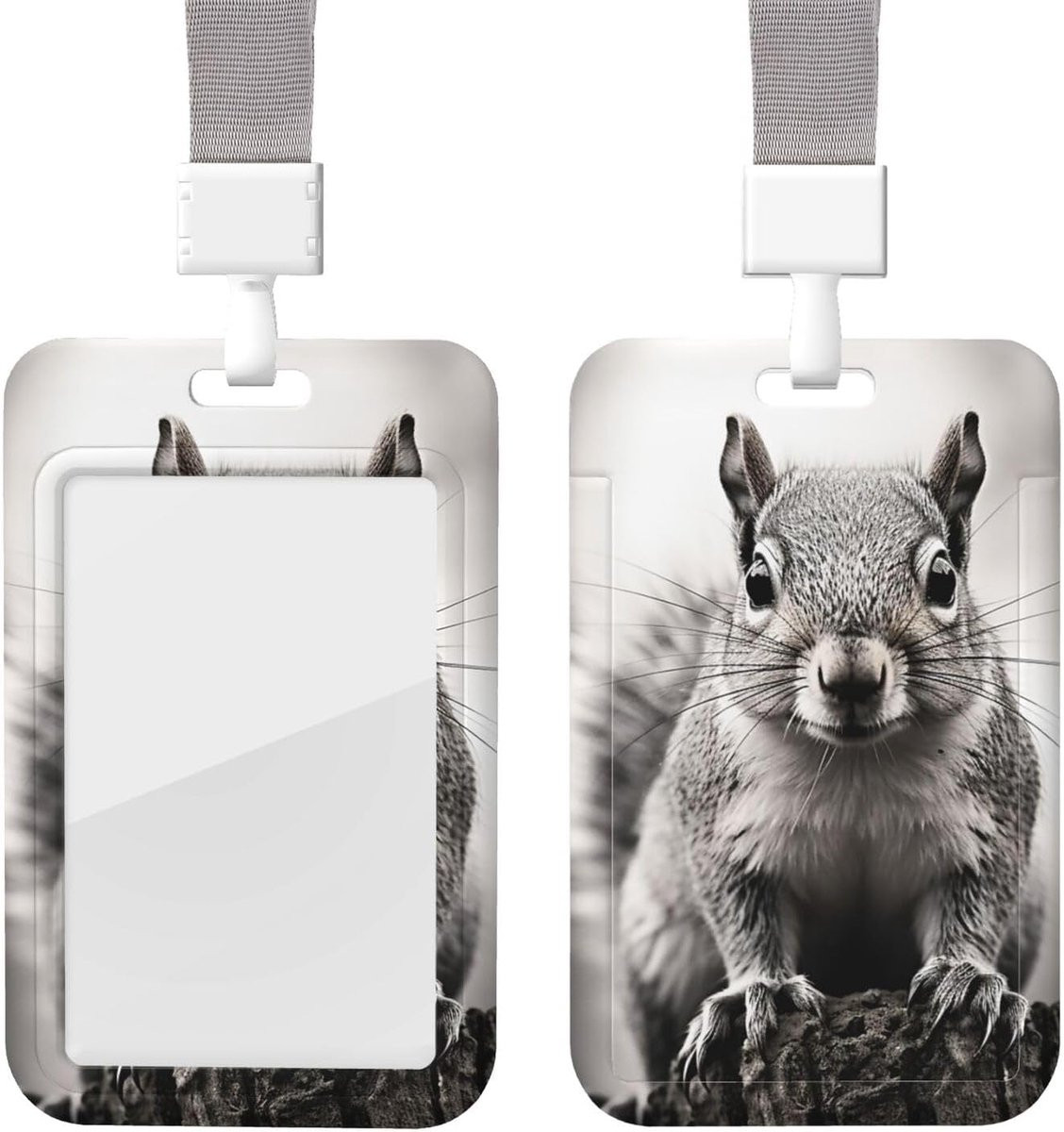 Lichtgrijze ID Badge Houder met Waterdicht Transparant Venster voor Werk en Kantoor, 7 x 11 cm