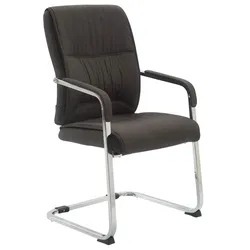 DELUKE XL Besucherstuhl MIAMI - Stoff Dunkelgrau 58x65x102 cm | Besucherstühle Konferenzstuhl Wartezimmerstuhl Bürostühle Bürostuhl Konferenzraum Wartezimmer