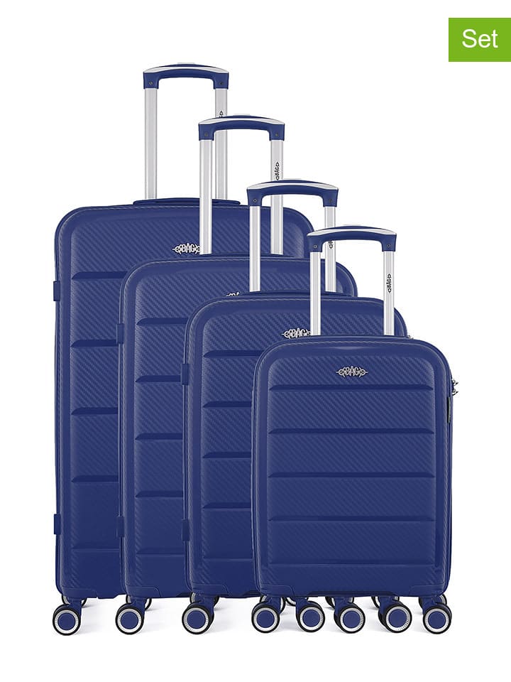 OBAGO 4tlg. Hardcase-Trolley-Set "Phenix" in Blau - onesize