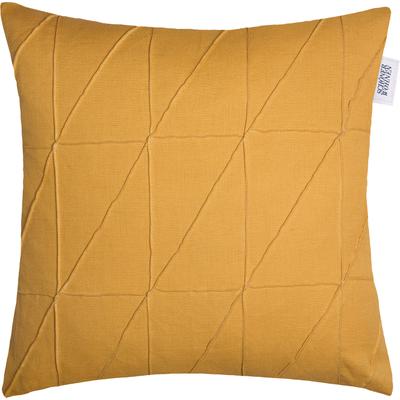 Dekokissen "Across", braun (caramel, unifarben), B:45cm L:45cm, Baumwolle, Leinen, SCHÖNER WOHNEN-KOLLEKTION, Dekokissen_Sitzkissen_Kissenhüllen, mit graphischer Ziernaht