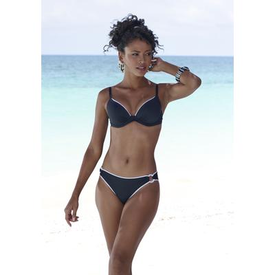 Bügel-Bikini-Top VIVANCE "Lorena", Damen, Gr. 34, Cup A, schwarz, Recycling-Polyamid, unifarben, Bikini-Oberteile, mit kontrastfarbenem Piping