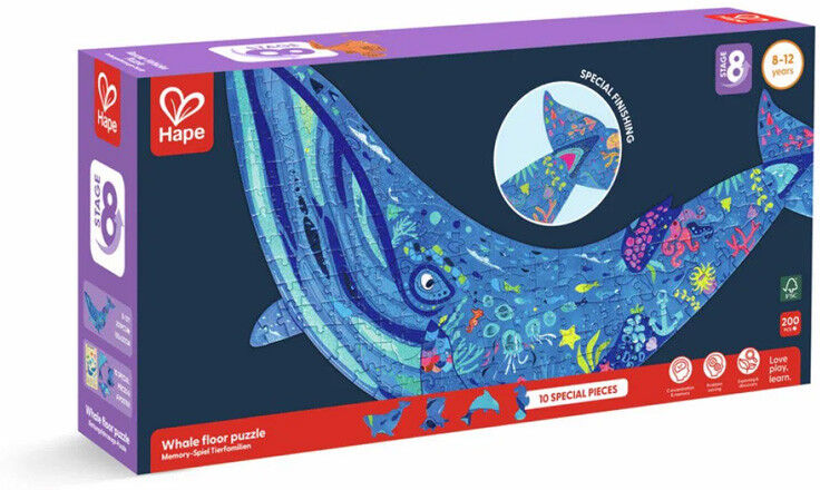 Puzzle géant 200 pcs Baleine - Hape
