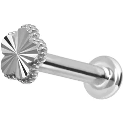 14 Karat Gold Labret mit Innengewinde BLUME