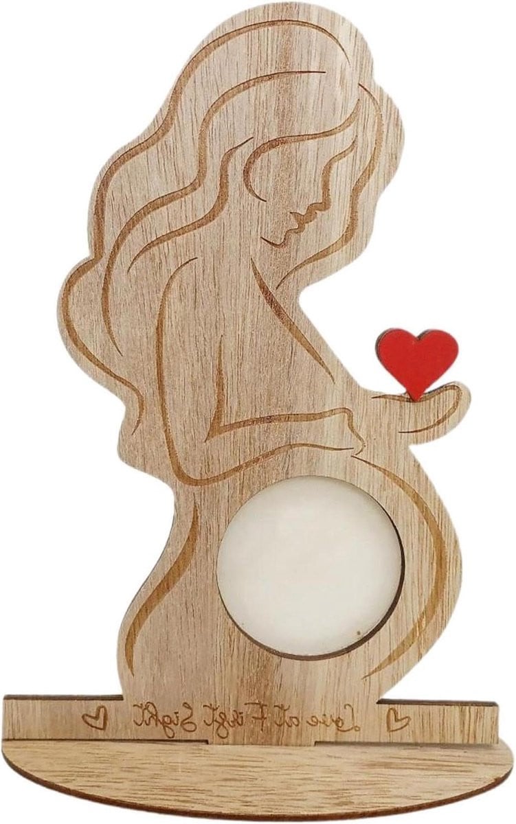 Houten Echografie Fotolijst voor Babyfoto's en Zwangerschapsaankondiging - 20,5 cm