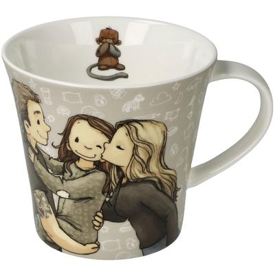 Tasse GOEBEL "Coffee-/Tea Mug Anouk Familie", bunt, B:10cm H:9,5cm, Porzellan, Trinkgefäße, Tasse