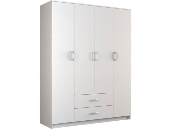 ROMA - Grande armoire de chambre 4 portes - 160x52x205 cm - 2 tiroirs - Armoire avec penderie