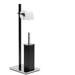 Relaxdays WC-Garnitur schwarz matt Schwarz,Silber