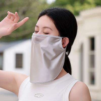 Universal Stock UV Shield Cooling Face Mask For Women Breathable Sun Protection Face Cover gray