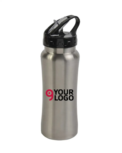 Borraccia Acciaio Inox 600ml con Cannuccia Estraibile Personalizzate o neutre