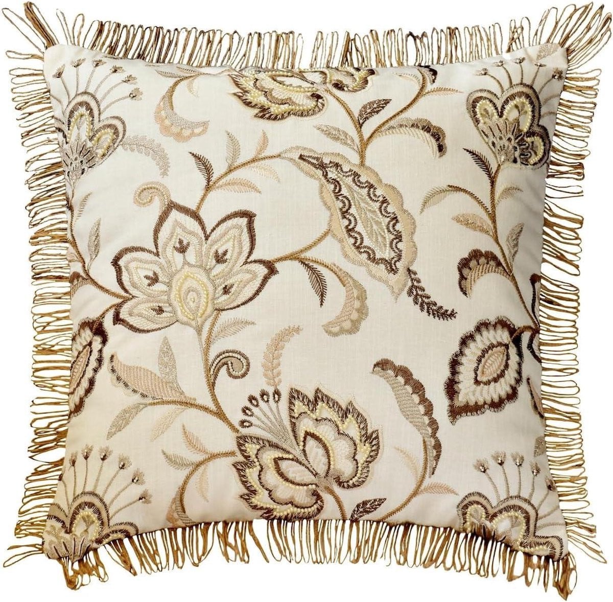 Handgemaakte beige linnen kussensloop voor woonkamerdecoratie - 60 x 60 cm