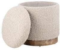 Carolina Chair & Table Handwoven Storage Ottoman with Rounded Wooden Base