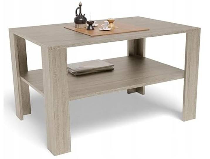 MATKAM Moderner Couchtisch B100 x T68 x H60 cm, Minimalistisches Design für Ihr Zuhause, Hochwertige Verarbeitung, einfache Montage (Sonoma Eiche)