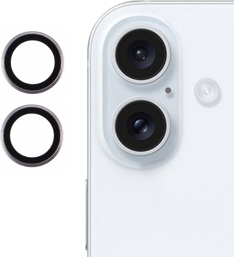 INCOVER iPhone 16 / 16 Plus Kameralinse Beskyttelsesglas - Sølv