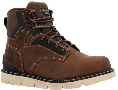 "Georgia Boot Carbon Flex Wedge 6"" - Mens 8.5 Brown Boot Medium"