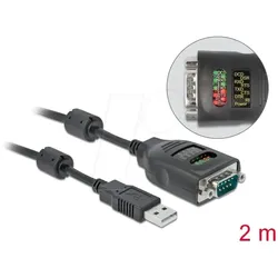 DELOCK 90497 - USB Konverter, A auf RS232, ESD, Status LEDs, 2 m