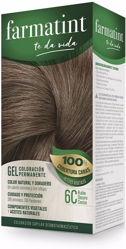 Farmatint Gel cor permanente #6c-loiro cinza escuro