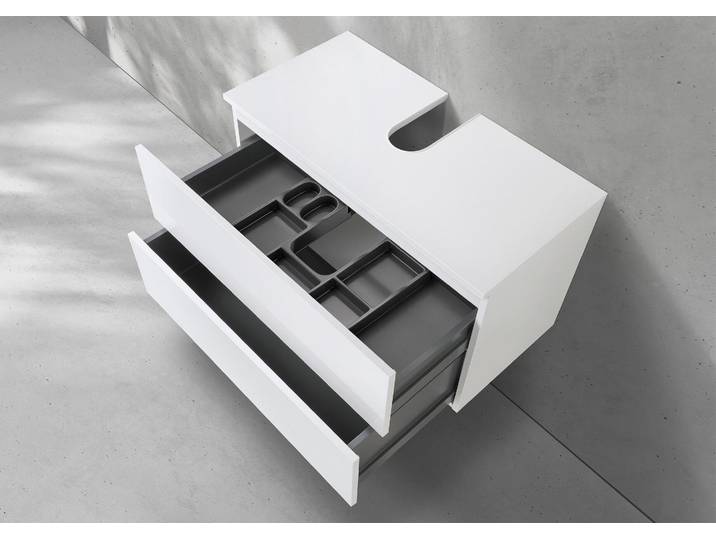 Universal Waschtischunterschrank Intarbad Deluxe+ nach Maß mit 2 Auszügen inkl. Kosmetikeinsatz