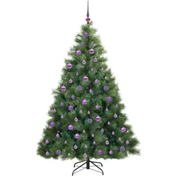 vidaXL, Weihnachtsbaum, Cleo (mit LEDs und lilafarbenen Bällen) (180 cm)