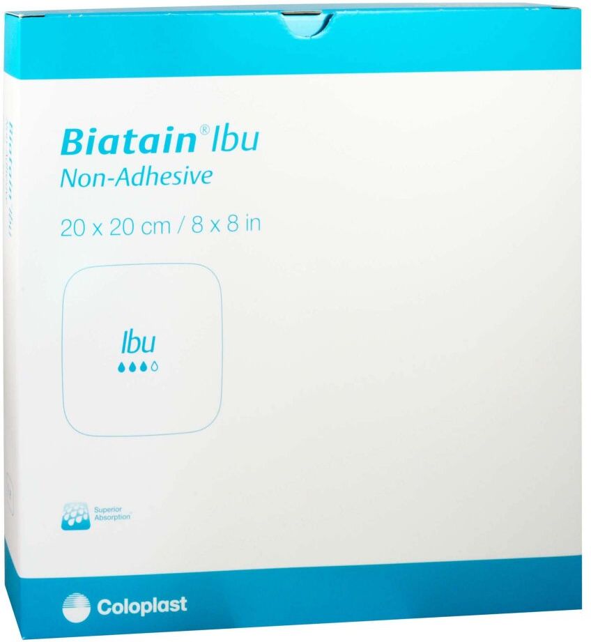 Biatain Ibu Schaumverband 20x20 cm nicht haftend, non-adhesive