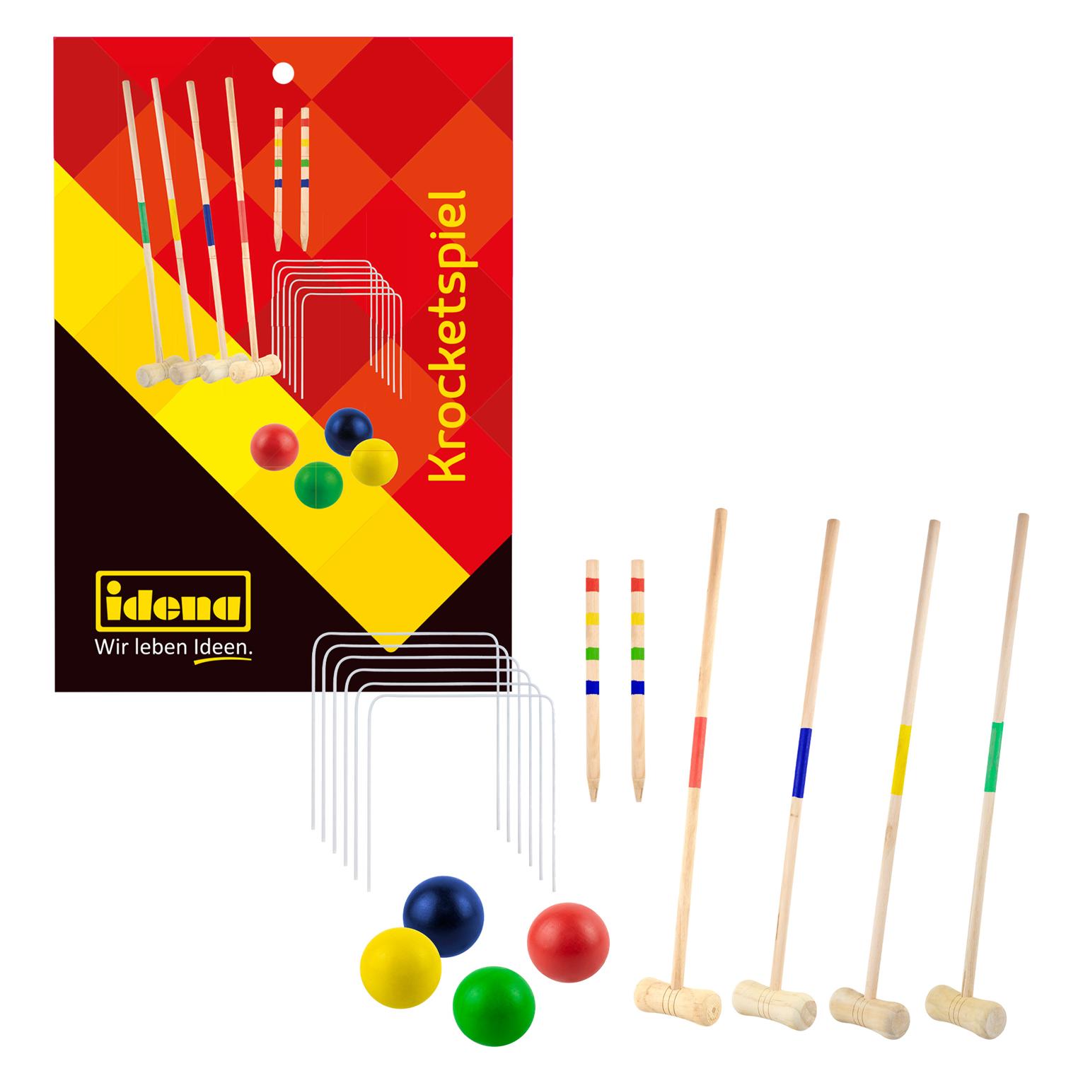 Idena Krocketspiel Holz im Netz FSC100% (2 - 4 Spieler) (40609)