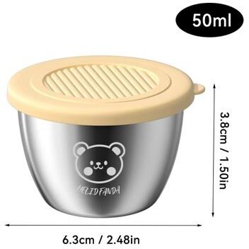 Uplift Picks Stainless Steel Sauce Container With Lid Leak Proof Mini Dipping Dish yellow