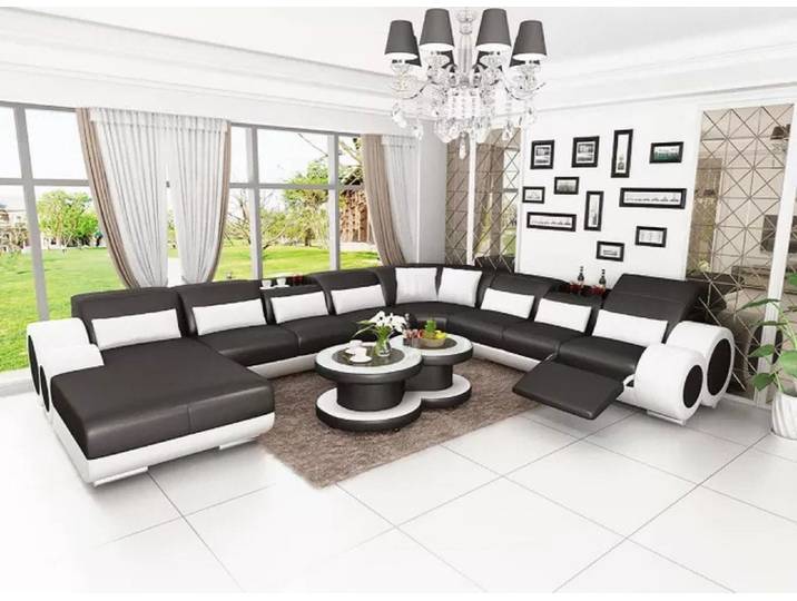 Xlmoebel Ecksofa Moderne Wohnlandschaft mit Couchtisch in elegantem Design, Wohnlandschaft mit Couchtisch, Hergestellt in Europa