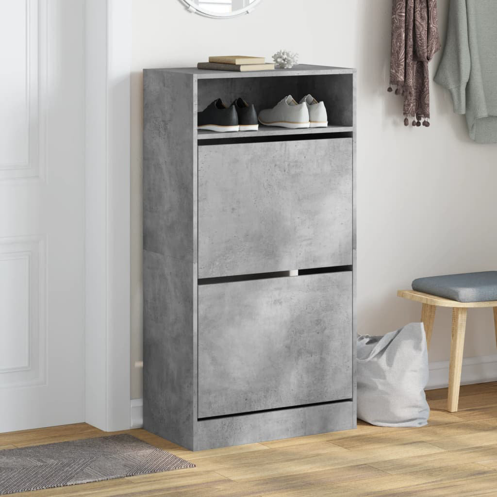 Metro 6 Pair Shoe Storage Cabinet Concrete Grey 6