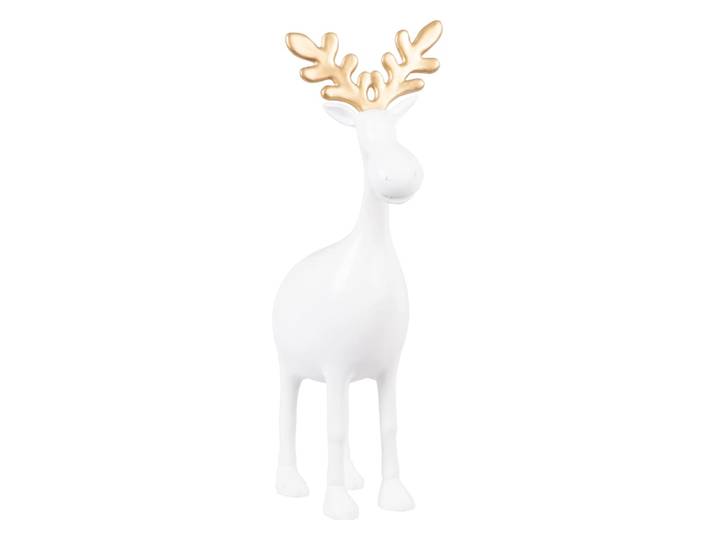 Weihnachtsdeko, Rentier, weiß und goldfarben