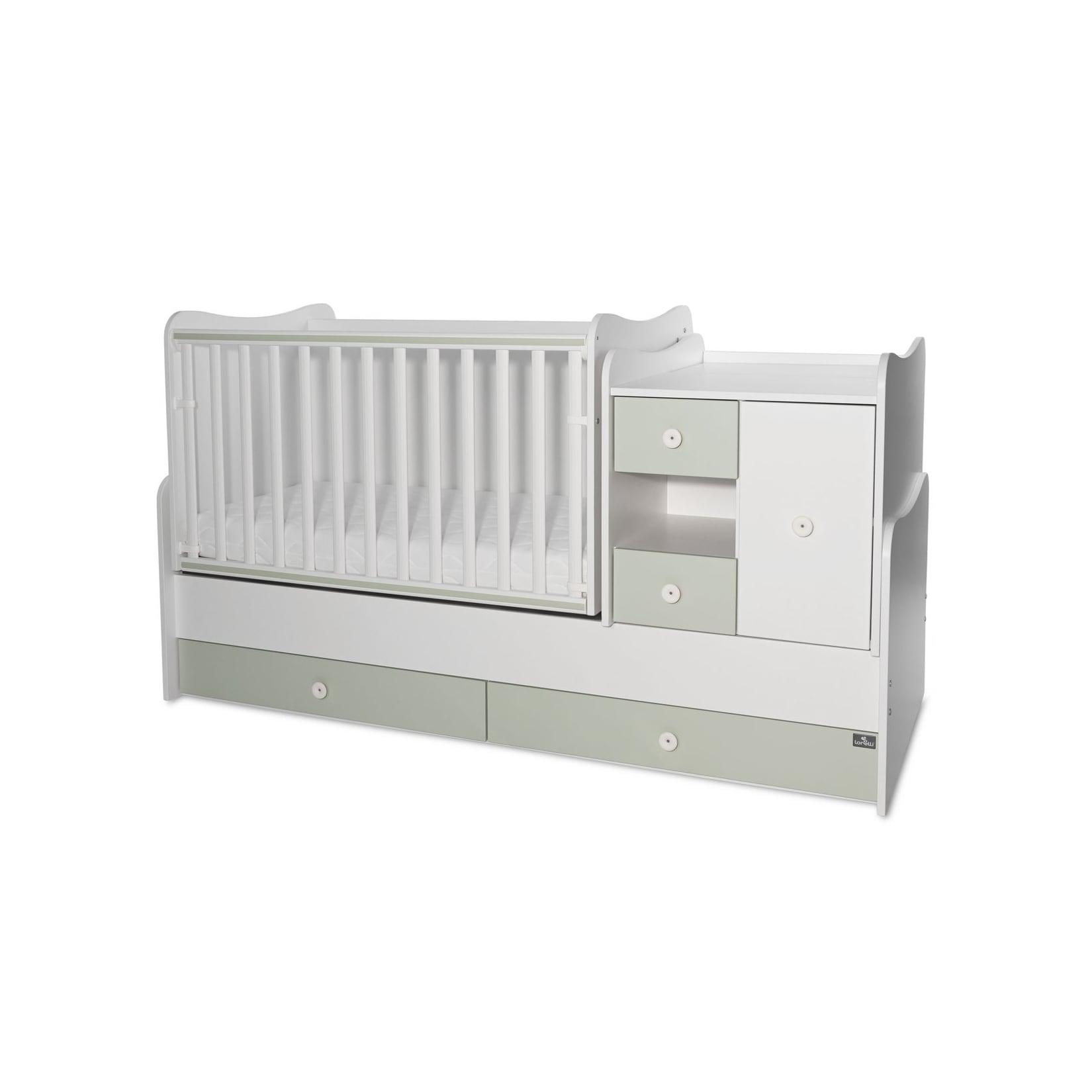 Lorelli Babybett, Jugendbett 3 in 1 Mini Max umbaubar, für 2 Kinder gleichzeitig grün