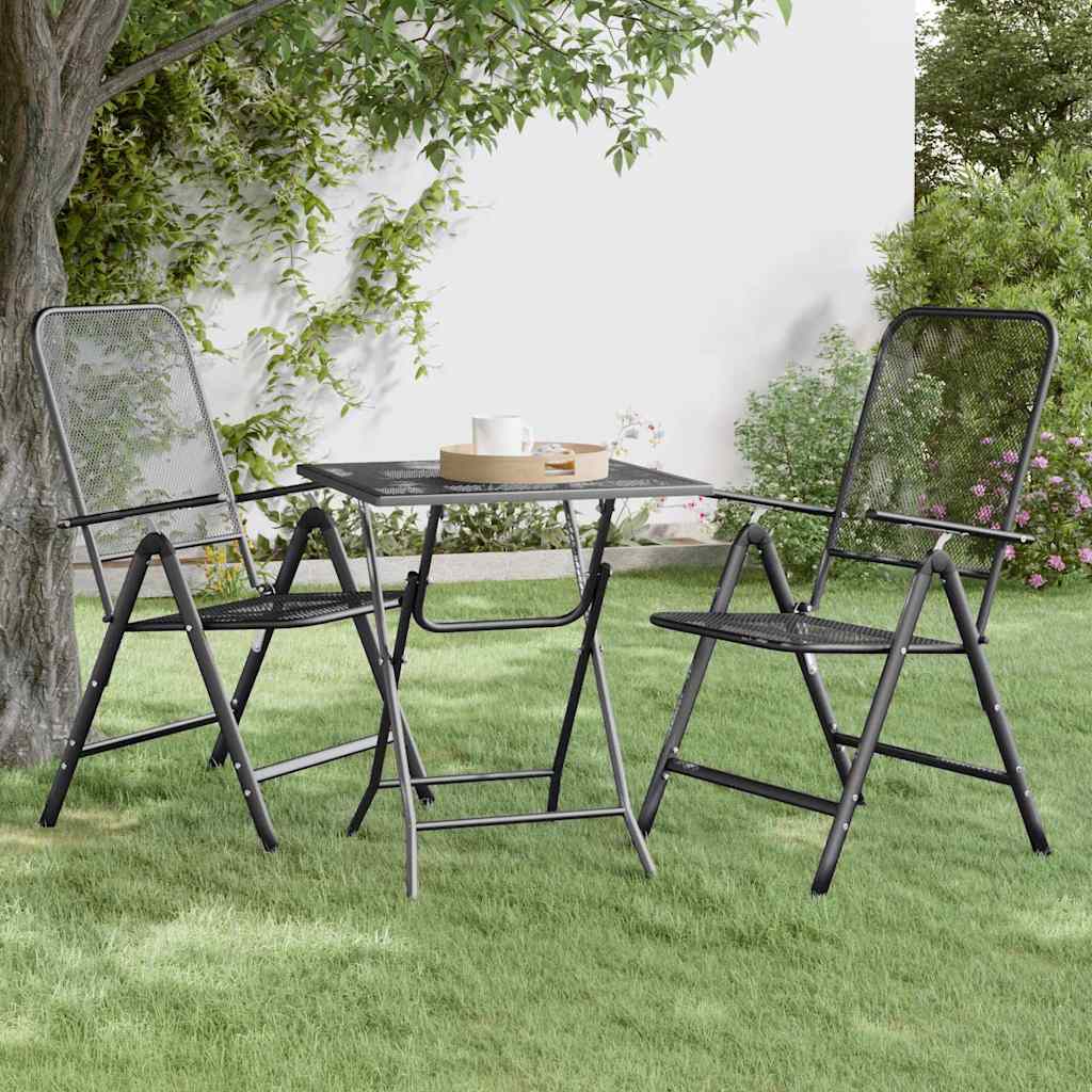 vidaXL Mesa de jardín malla metálica expandida antracita 60x60x72 cm Antracita