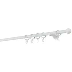 20mm,1-läufig,Rohr,Wandträger 6,5cm,Endstück ball Farbe: Weiß, Größe: 230cm
