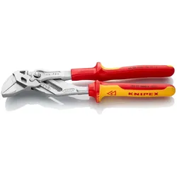 KNIPEX Zangenschlüssel Zange und Schraubenschlüssel in einem Werkzeug isoliert VDE-geprüft verchromt 250 mm - 8606250SB