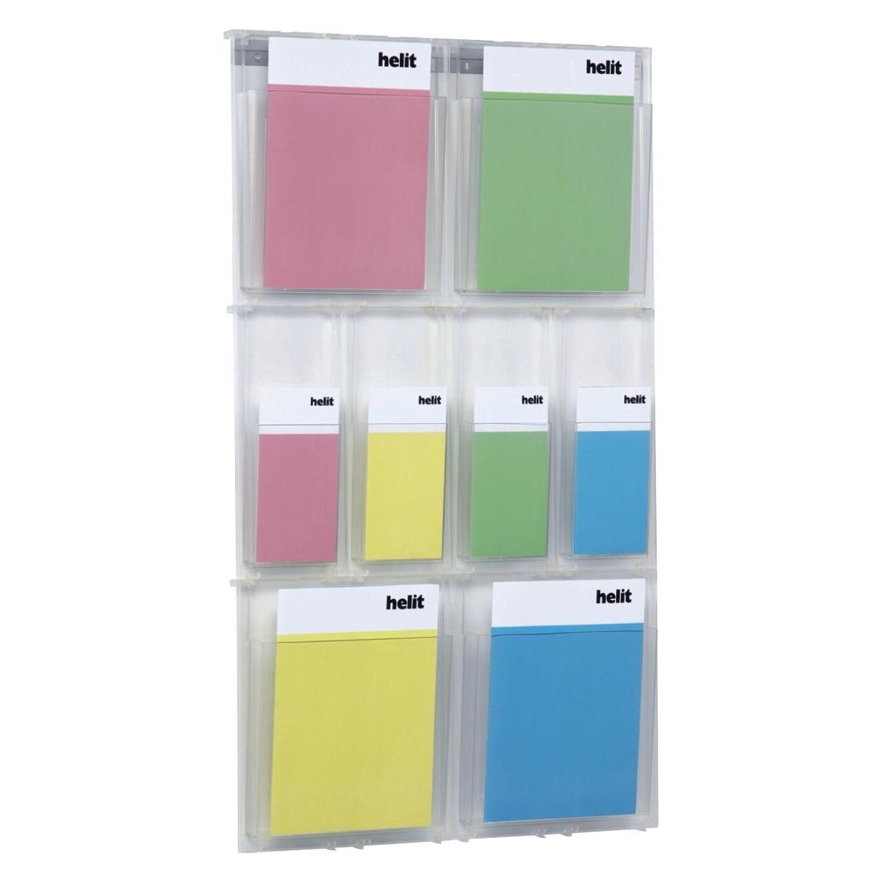 Helit Wandprospekthalter the placativ transparent DIN A4, 1/3 DIN A4 8 Fächer (1/3 Din A4, A4) (H6810902)