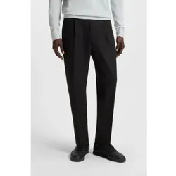 BOSS für Herren. 50539085 Convert Pleat Hose schwarz (56), Lässig, Polyester