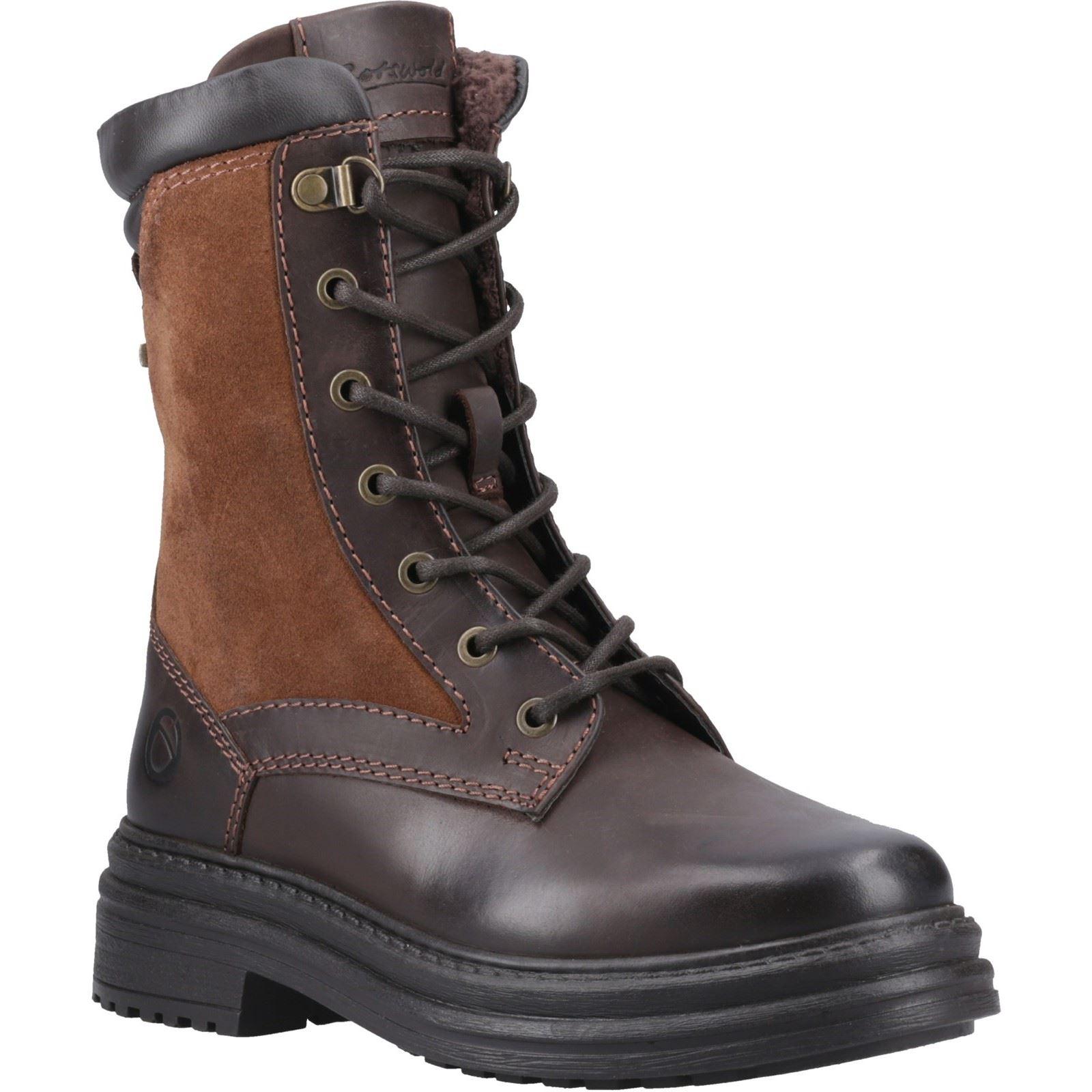 Cotswold Lacock Leder Frauen Braune Stiefel