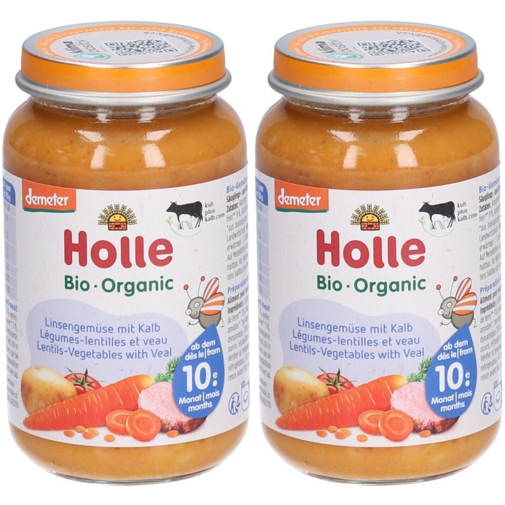 Holle Linsengemüse mit Kalb Glas 220 g x2 2x220 Brei