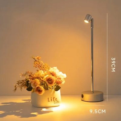 Inspire Curations Retro Rechargeable LED Touch Desk Lamp High Pole Spotlight Table Light silver 1